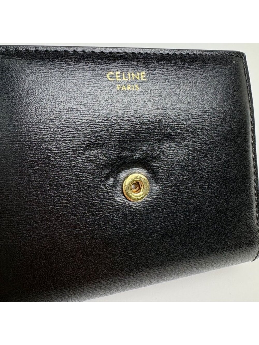 Celine Triomphe Trifold Wallet Leather Black - Picture 6 of 10